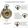 thumbnail image 2 of Reloj de bolsillo con escala de números romanos para hombre con cadena de collar, 2 of 5