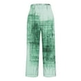 thumbnail image 4 of Women's Pants Under $10 Plus Size Staright Leg Printed Rolled Casual Pocket Straight Leg Pants, 4 of 5