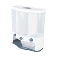 thumbnail image 1 of Distributeur de Grains à 3 Compartiments 6L Grande Capacité Fenêtre Transparente Conteneur de Stockage de Riz et Grains avec Couvercle pour Aliments Secs Couvercle Supérieur Amovible, 1 of 8