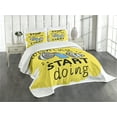 thumbnail image 3 of Ambesonne Fitness Quilted Bedspread Set 3 Pcs, Words Doodle, King Size, Multicolor, 3 of 5