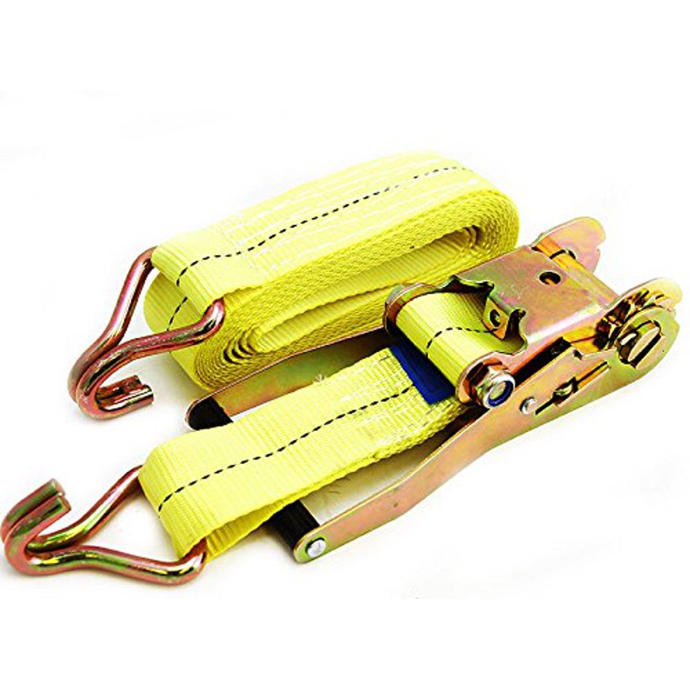 2pc 2"x20` Ratchet Tie Down Cargo Strap Tow Towing Ratcheting J Hook