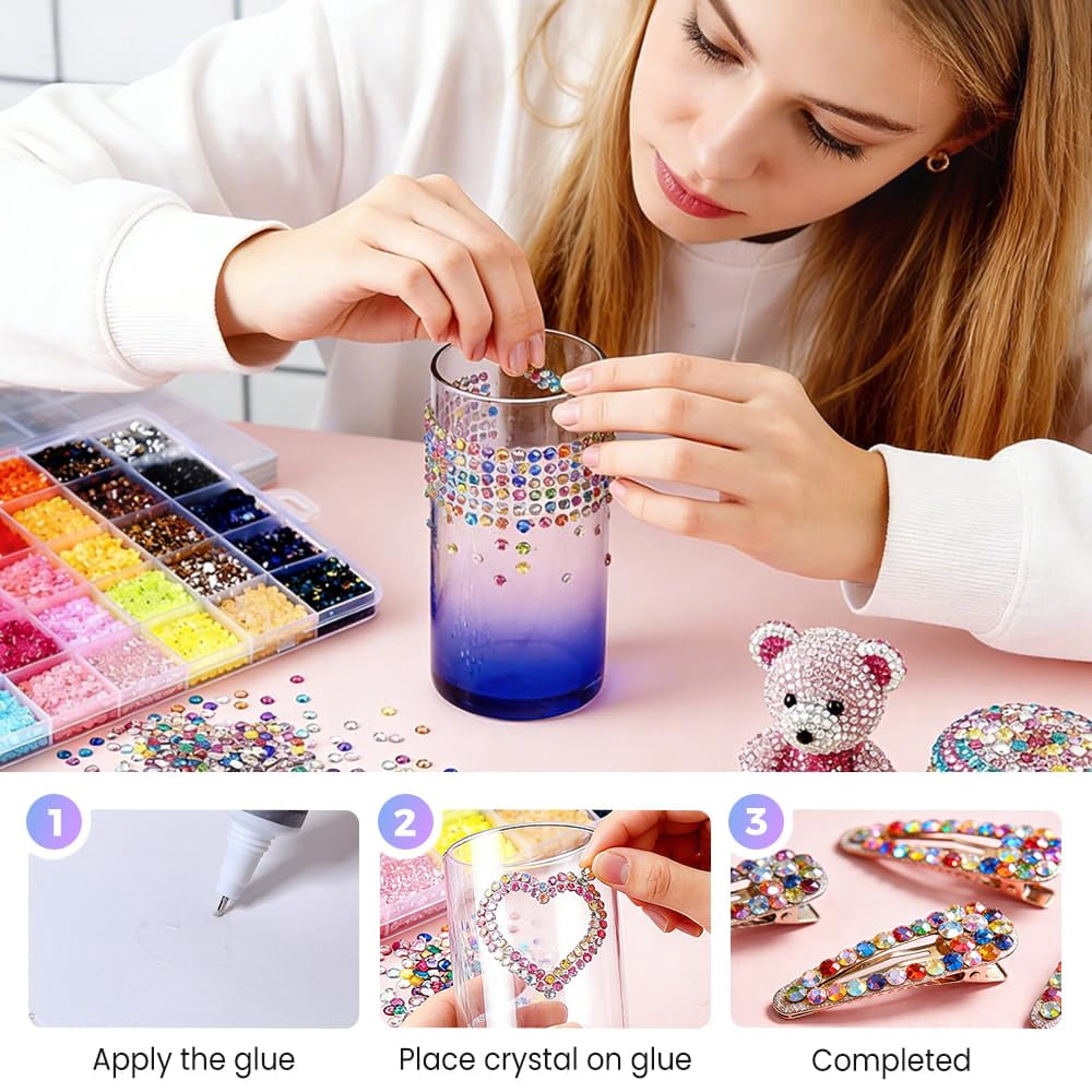 Resin Jelly Rhinestones for Bedazzling, Multicolor 3mm Flatback Rainbow Gems 3mm Rainbow Colorful Jelly Rhinestones Gems Bedazzling Bedazzed Kit, Multi Colored Gemstones Flatback Bedazzler（28，30000）