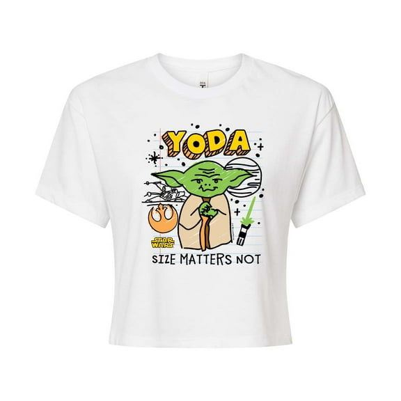 Star Wars - Yoda Scribble - Juniors Cropped Tee