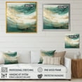 thumbnail image 4 of Designart "Fusion Of Gold And Green Tranquil Waves" Abstract Shapes Floater Framed Canvas Wall Art, 4 of 5