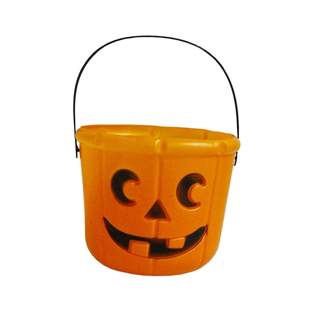 Pumpkin Bucket,halloween pumpkin buckets for trick or treat,large Candy  Basket for kids with Handle,Halloween Party Supplies decorations,Party  Decor Portable Candy Bowl Holder,Barrel Orange 