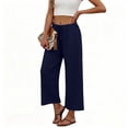 thumbnail image 6 of Tqcoqu Womens Casual Pants Loose High Waist Cropped Palazzo Beach Pants Summer Outfits 2026 Trendy,Navy Women's S-XXL, 6 of 6