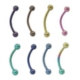 thumbnail image 1 of Anodized Titanium Curved Barbell 16G Eyebrow Ring, 1 of 1