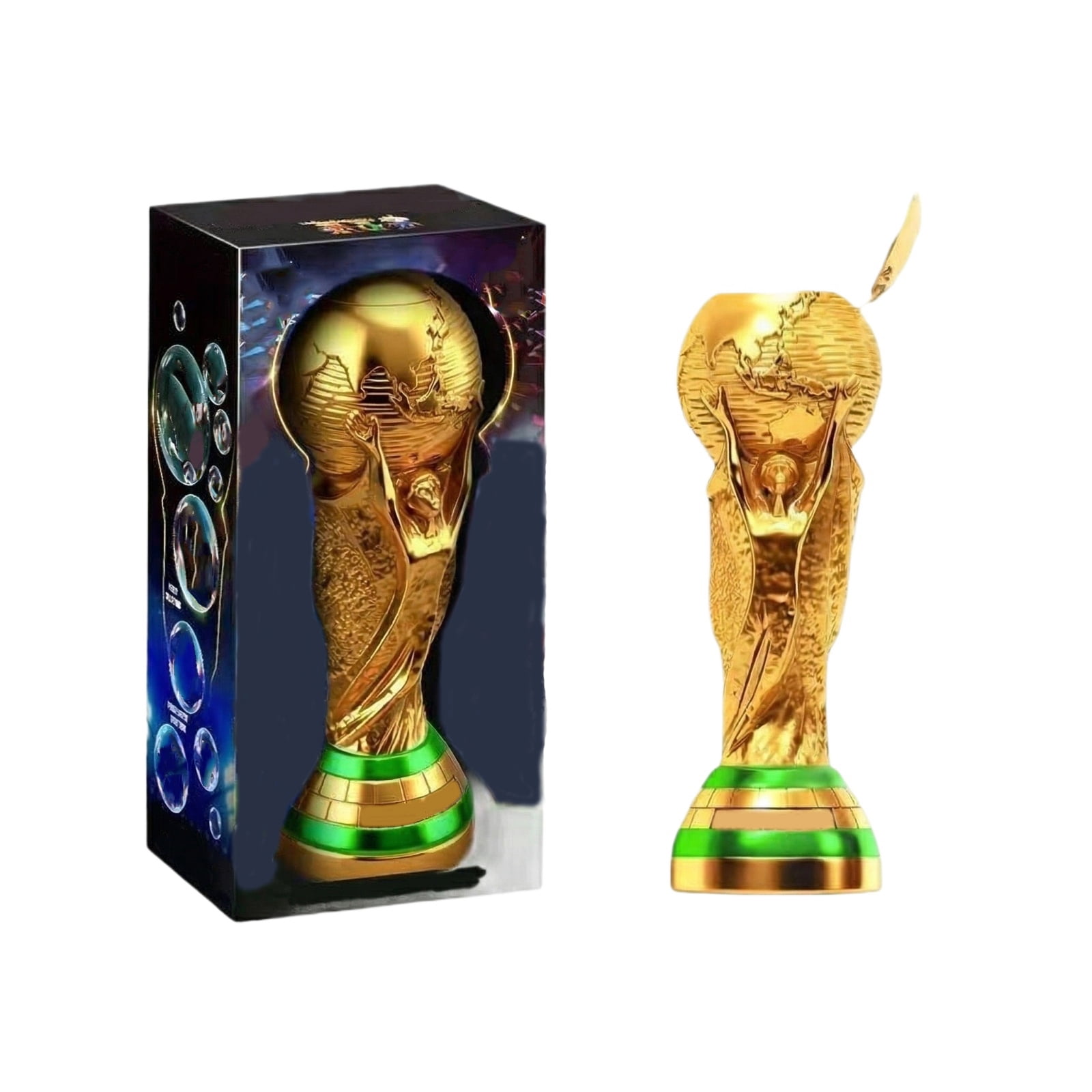 Football Trophy Bubble Machine, Automatic Sports Bubble Blower with Large Bubble Output, Portable Bubble Maker for Celebration Parties and Event Entertainment (Gold)