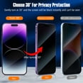 thumbnail image 2 of 3 Pack Privacy Screen Protector for iPhone 15 6.1 inch Anti Spy Tempered Glass Film, 9H Hardness, HD, Bubble Free, Case Friendly, 2 of 5