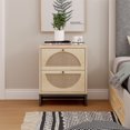 thumbnail image 5 of Rattan Nightstand with 2 Drawers, Wood End Table Side Table for Living Room Bedroom, 5 of 7