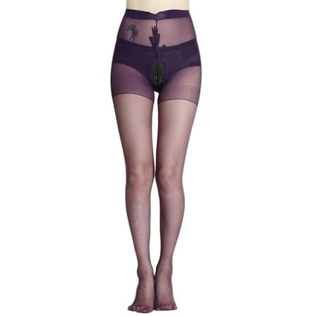 Yuhangmm Sheer Lace Top Thigh High Stockings Open Crotch Two Split For Appeal Thigh High Fishnet Stockings for Women Lingerie