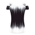 thumbnail image 5 of Fiudx Ofertas Del Día Blusas Plegables con Cuello En V para Mujer, Camisas con Hombros Descubiertos, Top de Manga Corta Estampado, 5 of 5
