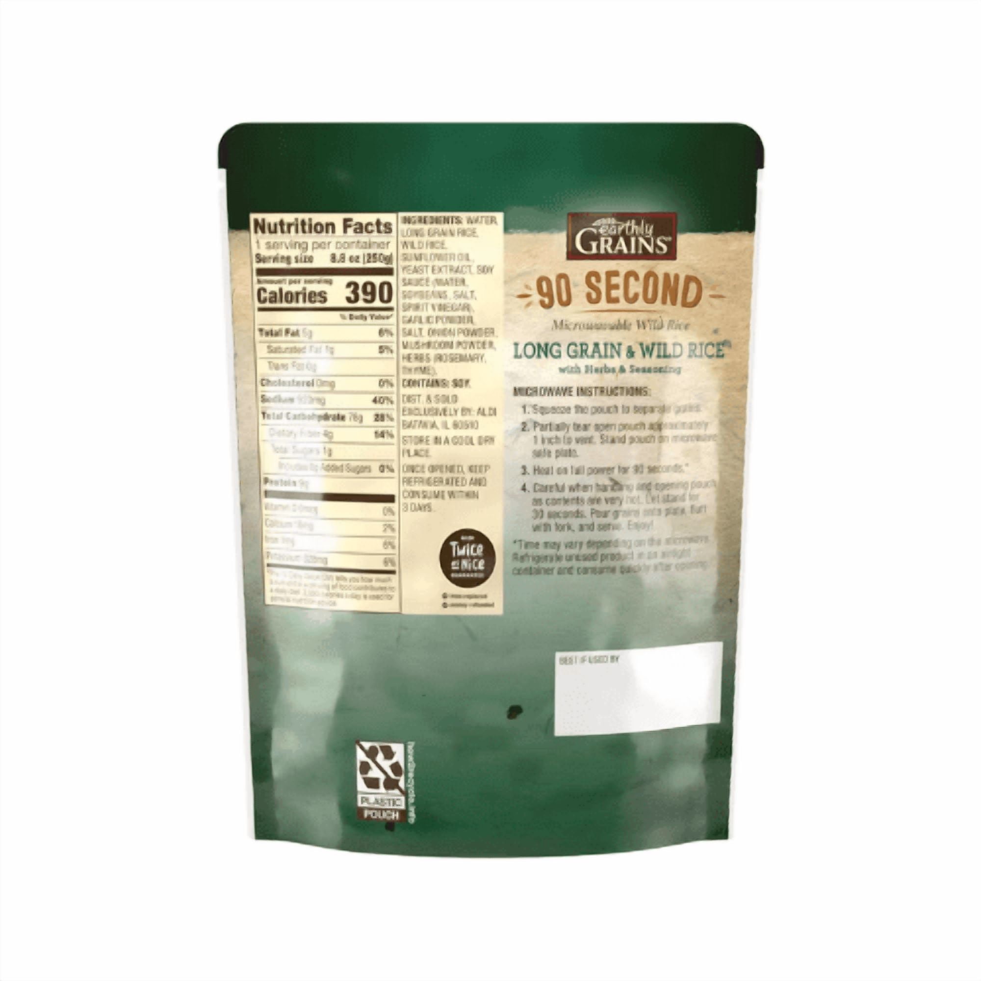 Earthly Grains Long Grain & Wild Ready to Serve Rice, 8.8 oz,3-Pack