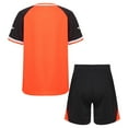 thumbnail image 3 of JanJean Kids Boys V-Neck Short Sleeve T-Shirt and Mesh Shorts Active Set 2 Piece Basketball Football Orange XS, 3 of 8