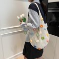 thumbnail image 4 of Bolso de hombro de punto con flores para mujer, bolso tote de moda, bolso hobo ligero y elegante, 4 of 9