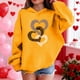 thumbnail image 4 of Sudadera con capucha y estampado de corazón de San Valentín, sudadera de manga larga para niños y niñas, chaqueta para niñas de talla mediana y grande., 4 of 7