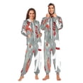 thumbnail image 3 of IAUYY Unisex Adult Onesie Pajamas Ultra-Soft Crystal-Soft Fabric, Halloween Adult Onesie Pajamas Adults,With a Zipper Plus Size Onesie Pajamas, Birds Flying Around, 3 of 7