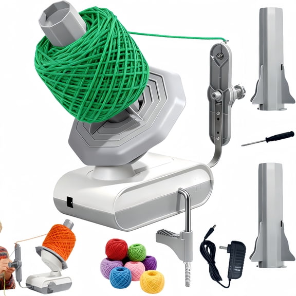 NPPNVV Yarn Winder, Electric Yarn Ball Winder for Crocheting, Compact Yarn Cake Winder with Strong Tension Stepless Speed, Automatic Yarn Spinner Wool Winder, Ideal Helper for Knitting Lovers