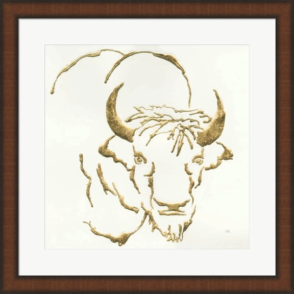 Gilded Bison by Chris Paschke, Framed Wall Art, 19.75W x 19.75H