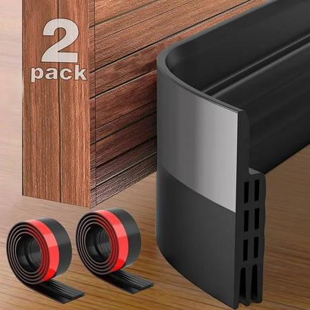 

FOAUUH 2 Pack Door Draft Stopper Under Door Seal 2 W x 39 L Door Sweep for Exterior & Interior Doors Door Window Blocker Dust and Noise Insulation Black