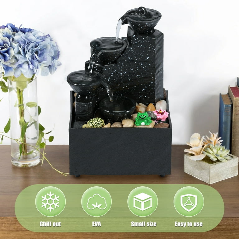 Tabletop Fountain with Light Battery/USB Operated Mini