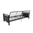 DHP Henley Black Metal Arm Futon Frame with Coil Full Futon Mattress