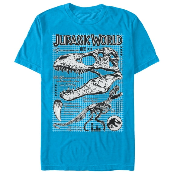 Men's Jurassic World: Fallen Kingdom T. Rex Details  Graphic Tee Turquoise Medium