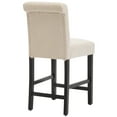 thumbnail image 6 of Set of 2 Dining Chair Beige Button Tufting Fabric Upholstered Counter Stools for Dining Room/Kitchen, 6 of 9
