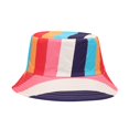 thumbnail image 2 of Womens & Mens Bucket-Hats Summer UV Protection Fisherman Cap Unisex Trendy Color-Block Beach Hat, 2 of 3