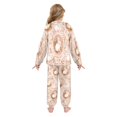 thumbnail image 3 of Fluffy Pajamas Set Fuzzy Winter Warm Pj Sets Pullover Tops and Long Pants Pink and Peach Rabbits Large, 3 of 8