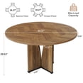 thumbnail image 3 of Fnova 39.37" Modern Round Dining Table for 4 with Wood Tabletop, Kitchen Table for Dining Room, Brown, 3 of 13