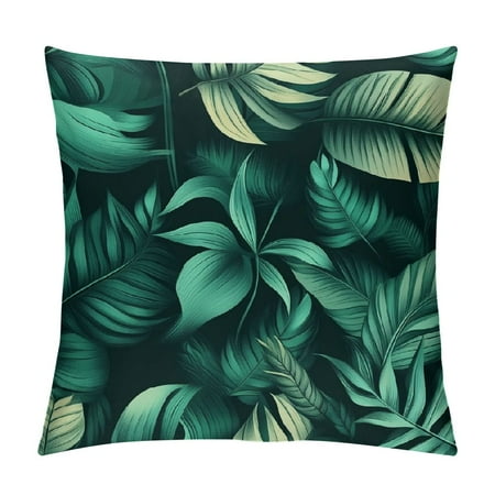 

HYKY Leaves Short Plush Pillowcase 1 Piece Square All Season Home Furnishing Printed on Both Sides 1PC 24x24in