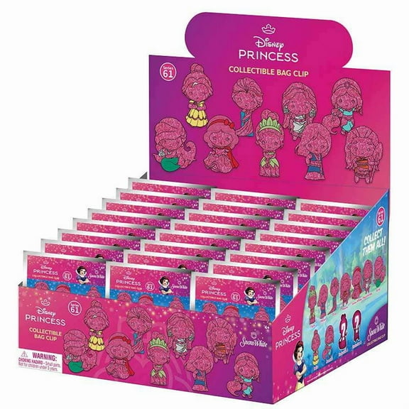 Disney 3D Figural Foam Bag Clip Princess Create Your World Series 1 Mystery Box (24 Packs)