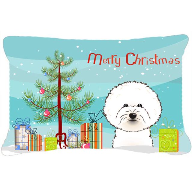Carolines Treasures Christmas Tree & Bichon Frise Fabric Decorative Pillow