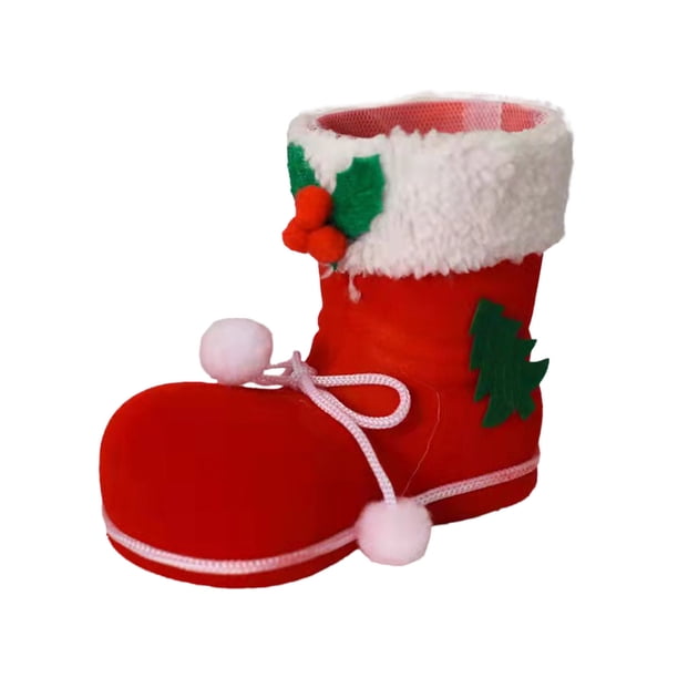 Botas Navideñas Con Caramelos Y Bolsita De Caramelos Navideños Adorno Para Árbol De Navidad Calcetín Navideño Mini Botas De Papá Noel Para La Chimenea