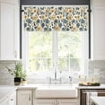 thumbnail image 2 of nqOlkjepod Blue Yellow Spring Floral Farmhouse Short Window Curtain Valances, Botanical Garden Flowers Rod Pocket Kitchen Valances for Living Room Bedroom Bathroom Cafe, 1 Panel - 54" x 18", 2 of 8