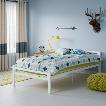 Black Twin Panel Bed - Mainstays Premium Metal Platform Bed, Twin, Multiple Colors