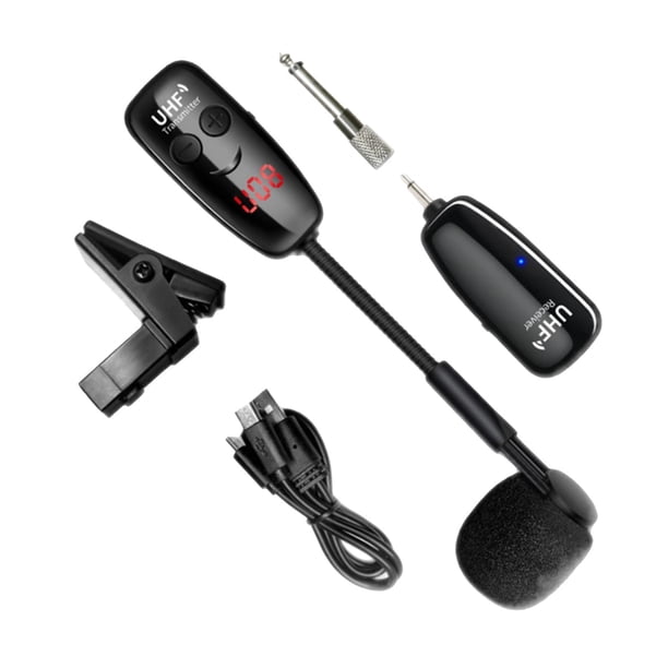 Sistema de ófono nstrumento Profesional Inalámbrico para Saxofón Sunnimix Micrófono inalámbrico