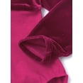 thumbnail image 6 of iixpin Kids Girls Ballet Dance Leotards Long Sleeves Velvet Bodysuit Dancewear Gymnastics One Piece Rose_Red 120, 6 of 7