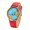 Red, variant on Fashion Metal Strap Watch, Explorer'S World Cartography Fabric Timepiece Quartz Watch Metal Strap Sexless Simple Business Watch