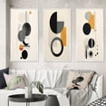 thumbnail image 1 of Designart "Minimal Circular Geometric Art V" Modern Geometric Framed Wall Art Set Of 3 - Beige Abstract Frame Canvas Set For Living Room Decor, 1 of 6