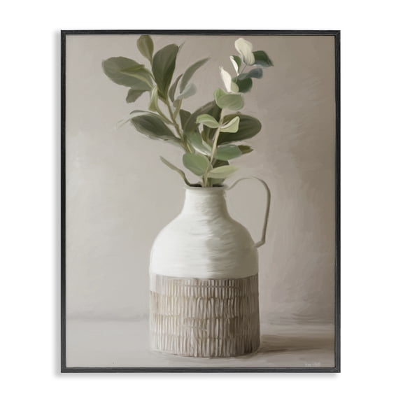 Stupell Industries Farmhouse Eucalyptus In Vase Black Framed Giclee Art, 11 x 14, by House Fenway