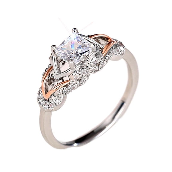 PERITANG Elegant Engagement Promise Ring For Women Gift for Wife Sparkling Dazzling AAA Zircon CZ Ring Perfect Present With Gift Packaging
