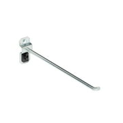 Triton Products® LocHook 8" Single Rod 30-Degree Bend 1/4"D Zinc Plated Steel Pegboard Hook for LocBoard, 5pk