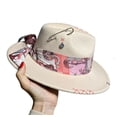 thumbnail image 2 of Sombrero Fedora cosido a mano para hombres y mujeres, gorra de Jazz, cinta de Color, accesorios de Metal, sombrero de fieltro de moda, azul, púrpura, sombrero de iglesia de Panamá, 2 of 4