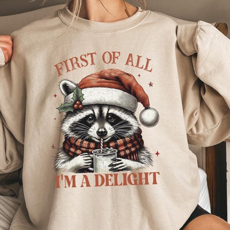 Velto First Of All I'm A Delight , Cute Tee, Gift, Cozy Xmas Women SweaterFull Size S-3XL