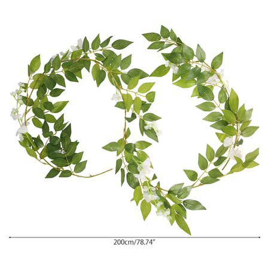 Morttic 4pcs Artificial Flowers Silk Wisteria Garland Vine Rattan Hanging for Home Garden Outdoor Ceremony Wedding Arch Floral Decor, Purple