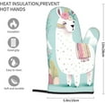 thumbnail image 4 of Oven Mitts 2 pcs Kitchen Oven Glove Cute Hand Drawn Llama Oven Mitt Non-Slip Oven Gloves for Cooking Heat Resistant Hot Pads for Microwave BBQ, 4 of 6