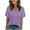 Purple, variant on Women causal Tops Sawvnm Women's Fashionable Casual V-neck Solid Color Ruffle Short Sleeved T-shirt Top Gifts for Women Navy XL