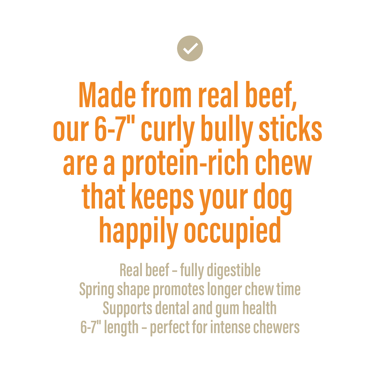 Chewer's Joy Bully Spring 6–7" (6CT) – Natural Dog Treats – Long-Lasting Chews, High Protein, Pure Beef
